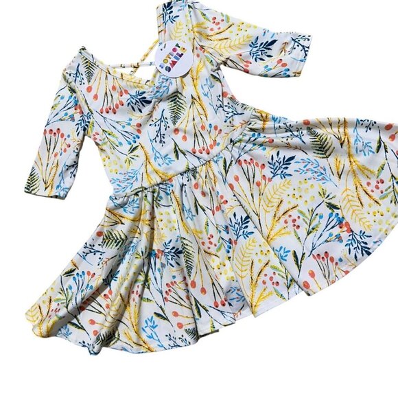Dot Dot Smile‎ Girls Size 2T White Yellow Floral Ballerina Twirl Dress ~ NWT - Picture 3 of 6